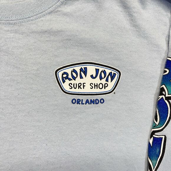 Ron Jon Surf Shop Orlando Long Sleeve T-Shirt Men’s M Light Blue Graphic Tee - Picture 2 of 12
